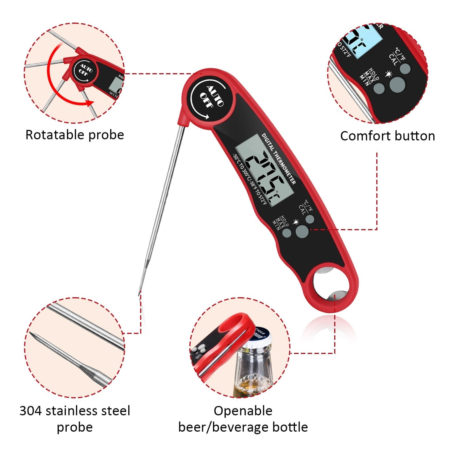 Digitale Keuken Thermometer Keukengerei Elektronische Kookpen BBQ