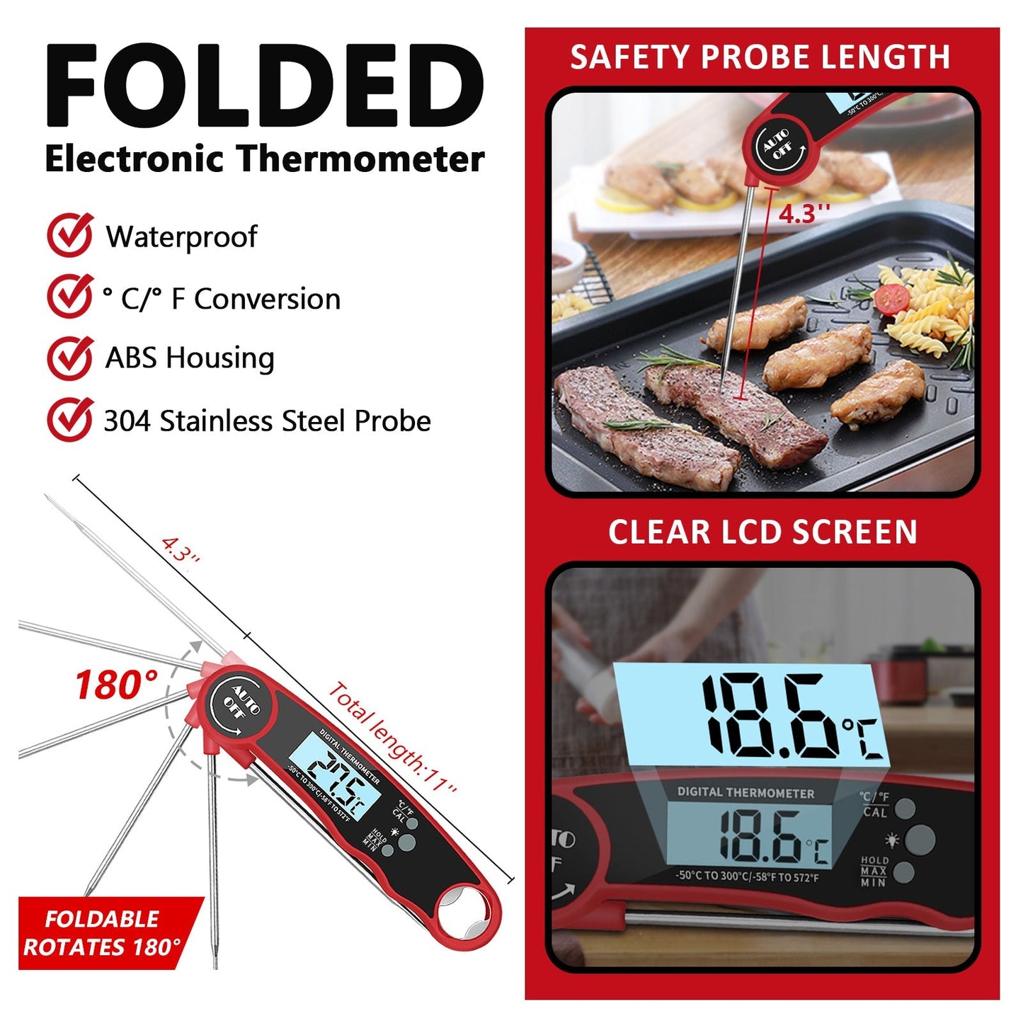 Digitale Keuken Thermometer Keukengerei Elektronische Kookpen BBQ