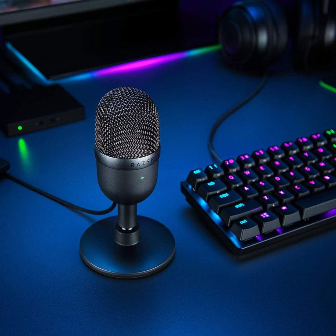 Seiren Mini USB Condensatormicrofoon: voor Streaming en Gaming op PC - Professionele Opnamekwaliteit - Precies Supercardioïde Opnamepatroon - Kantelbaar Statief - Schokbestendig - Klassiek Zwart
