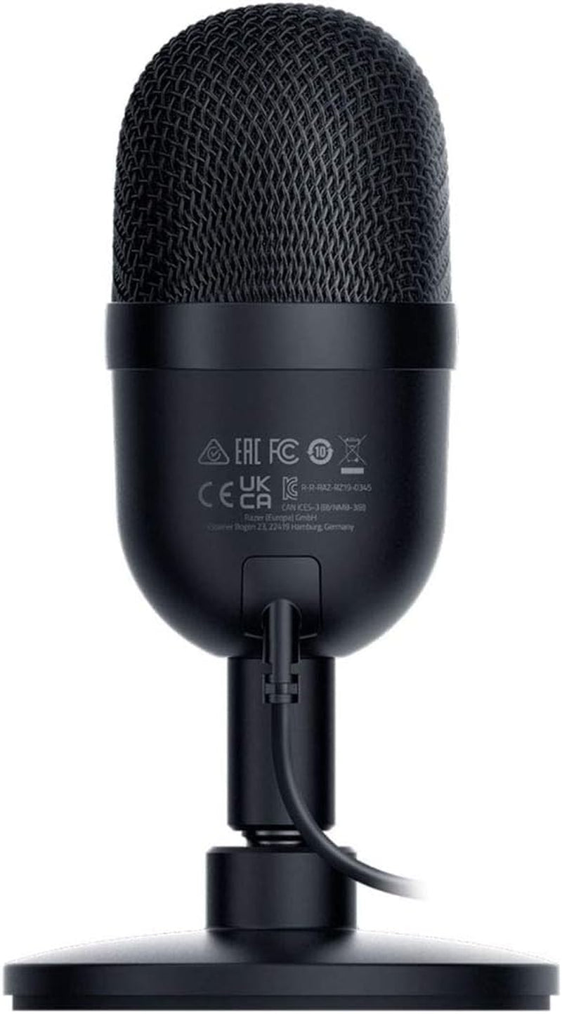 Seiren Mini USB Condensatormicrofoon: voor Streaming en Gaming op PC - Professionele Opnamekwaliteit - Precies Supercardioïde Opnamepatroon - Kantelbaar Statief - Schokbestendig - Klassiek Zwart