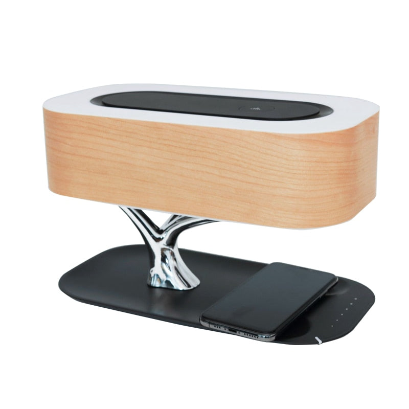 Decoratieve Boomlicht Tafellamp Muziek Bluetooth Speaker Bedlamp WiFi Speaker LED Licht Mobiele Telefoon QI Draadloos Opladen voor Thuis