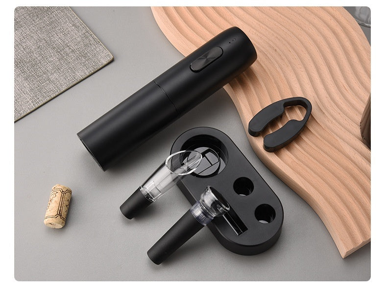 USB Oplaadbare Zakelijke Gift Jubileumviering Opbergbasis Roodwijn Elektrische Flessenopener.