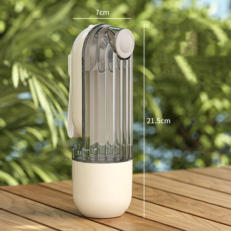 2-in-1 Hondendrinkbeker met Segmentontwerp Groene Draagbare Drinkfles voor Wandelen