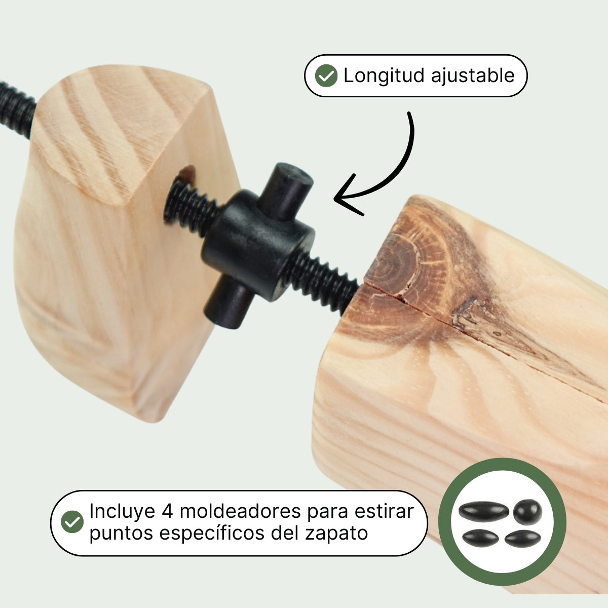 Schoenexpansie Pro® Set van 2 Stuks - Natuurlijk Hout