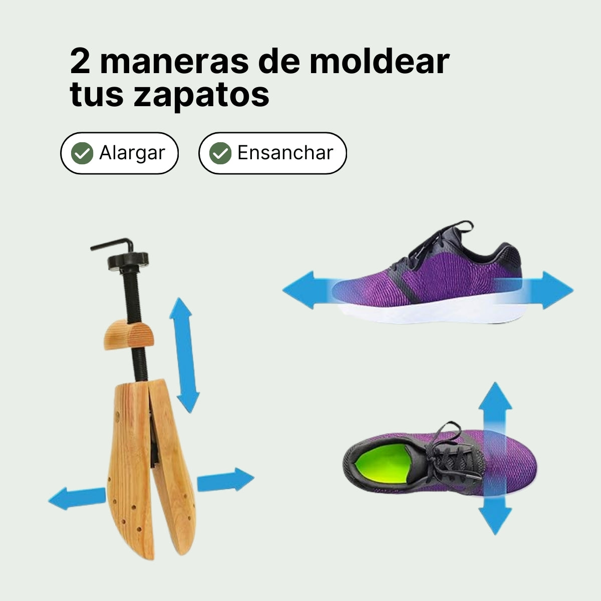 Schoenexpansie Pro® Set van 2 Stuks - Natuurlijk Hout