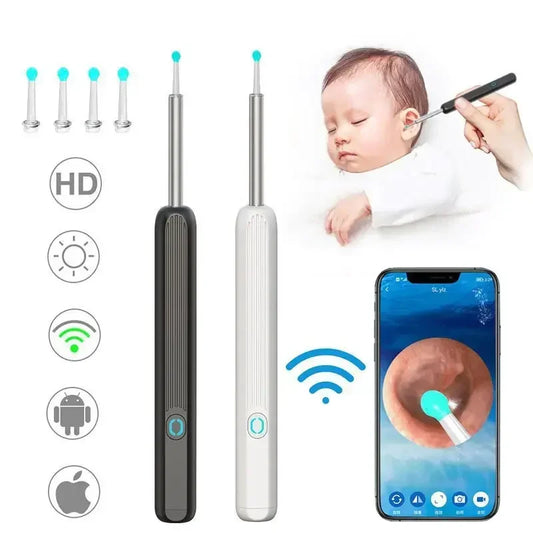 Draadloze Wi-fi Visuele Oorreiniger Otoscoop Oorsmeer Verwijderingskit met 1296P HD Camera en Oorlepels Endoscoop Gereedschap Kit