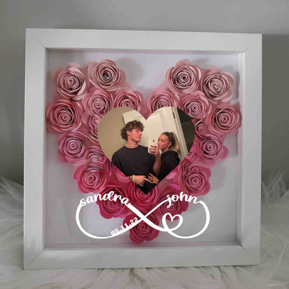 Giftofloves™ Gepersonaliseerde Hartbloem Schaduwdoos met Foto